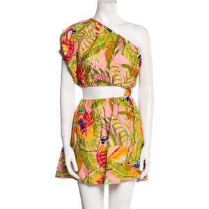Farm Rio Tropical One-Shoulder Dress